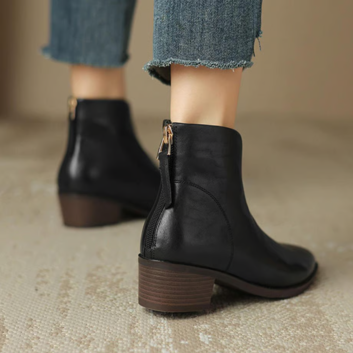 **Anita – Bottines de luxe à talon bas**