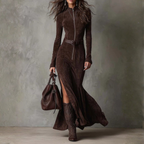 Lunori™ | Robe longue en daim Alessia