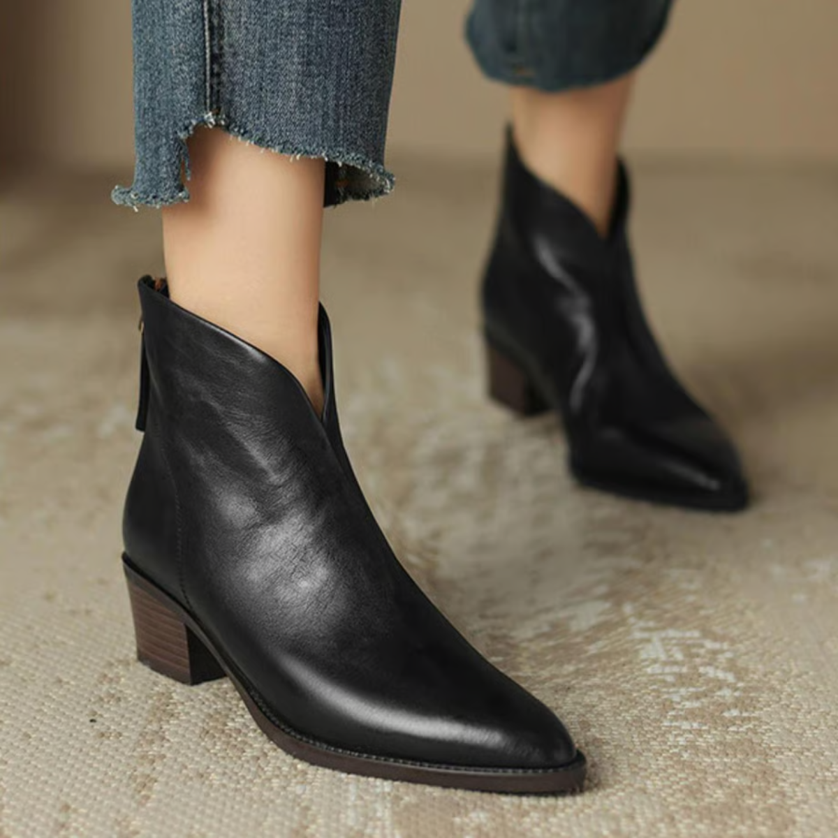 **Anita – Bottines de luxe à talon bas**