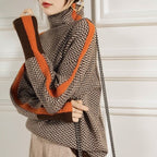 Clémence | Pull à col roulé à rayures contrastantes