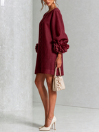 Robe Amara Mini Élégante à Boutons Floraux